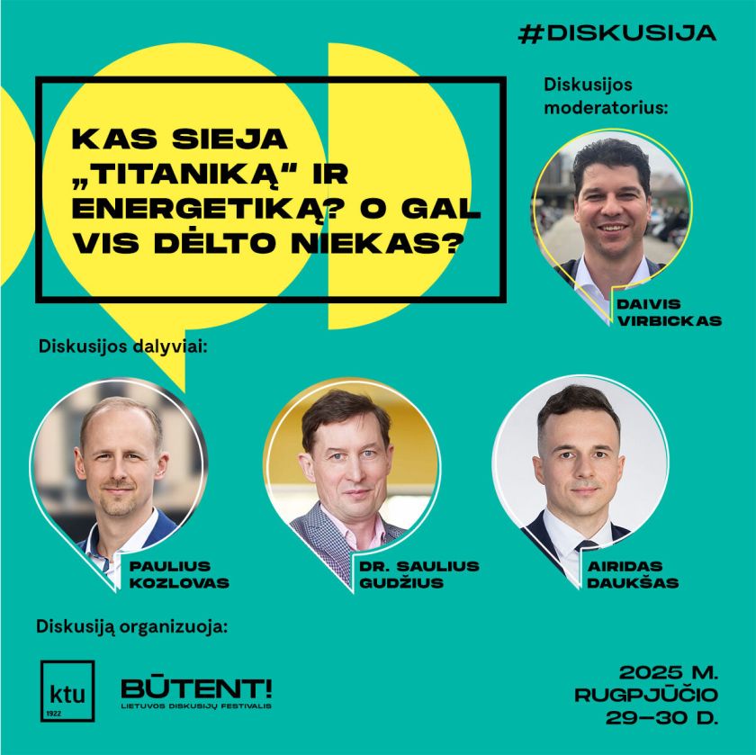 Nuo „Titaniko“ iki „Black Mirror“: KTU diskusijos festivalyje „Būtent!“